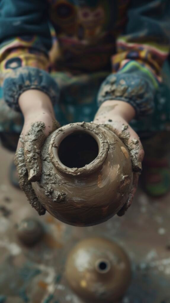 Manos de artesano trabajando en una pieza de cerámica tradicional en Perú, parte de las experiencias culturales de los tours personalizados de Perú Atractivo.