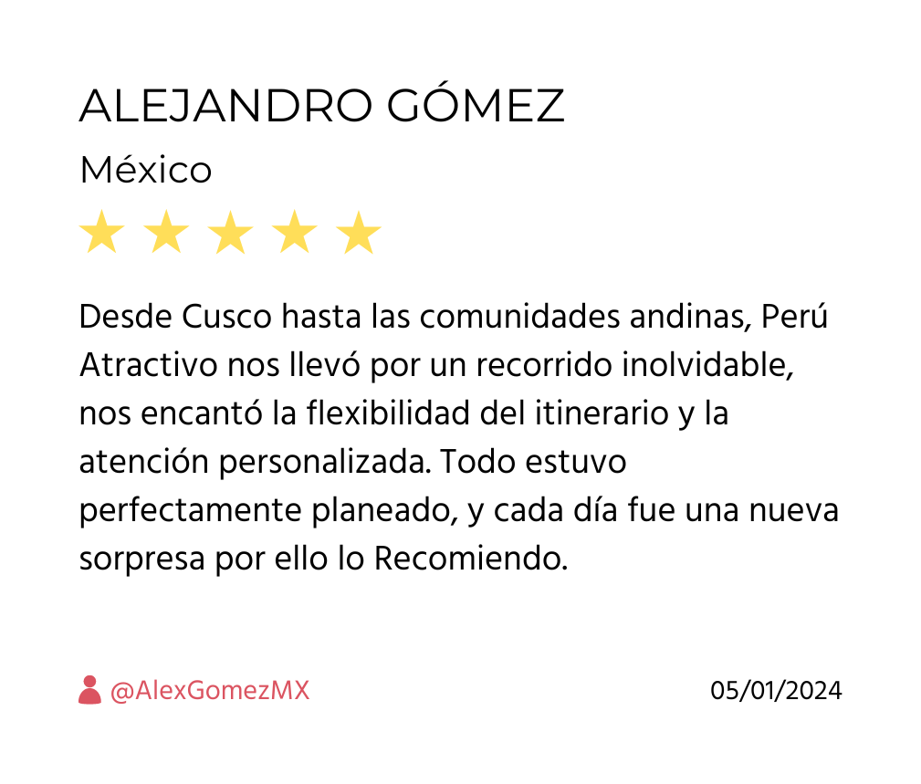 Testimonio de Alejandro Gómez, México, sobre su experiencia en las comunidades andinas y Cusco con Perú Atractivo.